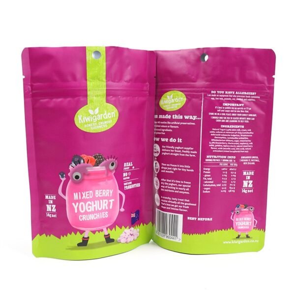 customize printed food grade zip lock snack 14g stand up pouch with zipper