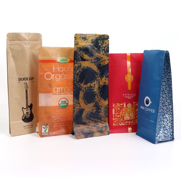 Custom Printed Stand up Pouch Packaging Coffee Bag With Valve Moisture Proof Reusable Zipper Tea Packaging Bags Coffee Pouch