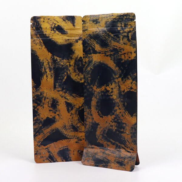 Custom Printed 250g 500g Resealable Moisture Proof Coffee Zipper Plastic Packaging Aluminum Foil 8 Side Square Bottom Bag with Valve